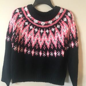 Hooked Up Coral Combo Sweater. Medium. NEW!!